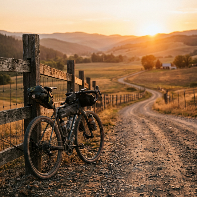 Gravel bike at sunset